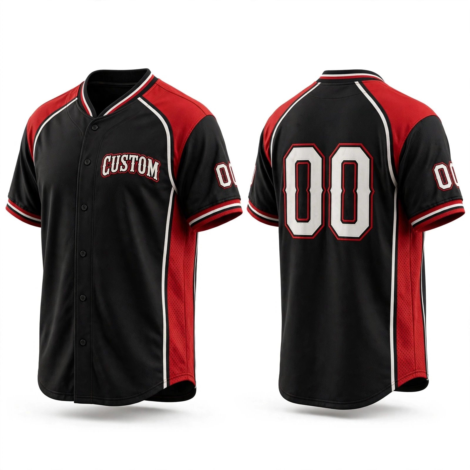 Munistee Custom Black Red Jersey 