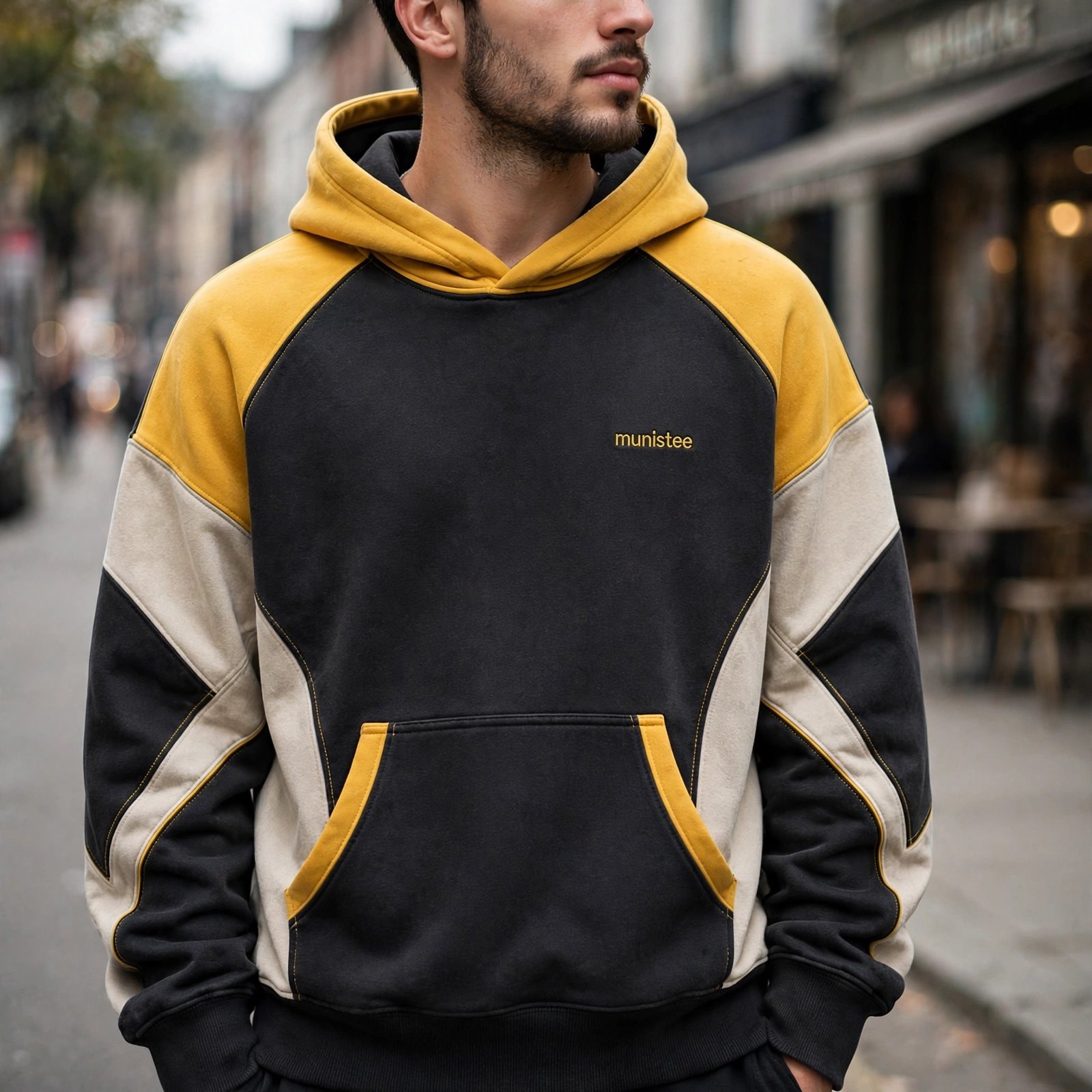 Munistee Yellow Black Street Hoodie (2)